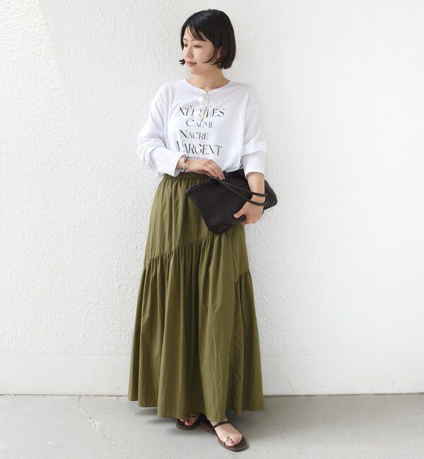 SHIPS for women「メルティ コットン ロゴ ロング スリーブ TEE」|Tシャツ・カットソー|