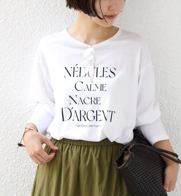 SHIPS for women「メルティ コットン ロゴ ロング スリーブ TEE」|Tシャツ・カットソー|