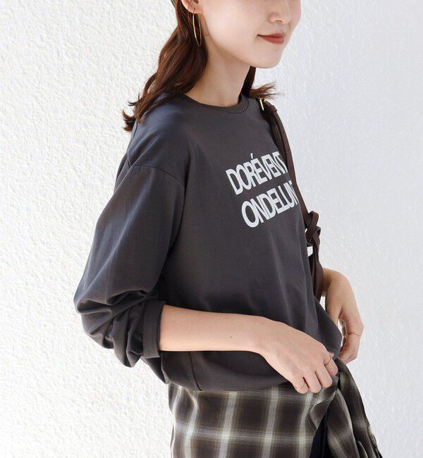 SHIPS for women「メルティ コットン ロゴ ロング スリーブ TEE」|Tシャツ・カットソー|