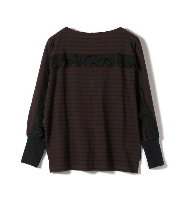 SHIPS for women「【WEB限定】〈手洗い可能〉バック レース 袖 ロング リブ ドルマン プルオーバー」|Tシャツ・カットソー|