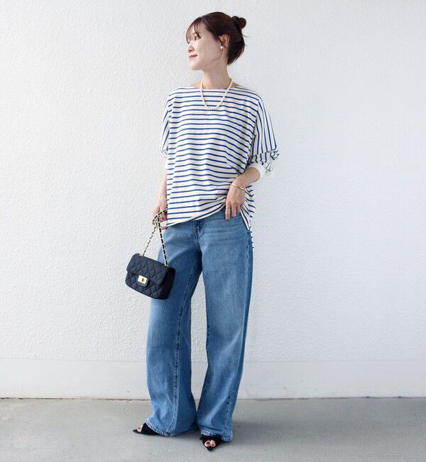 SHIPS for women「【WEB限定】〈手洗い可能〉バック レース 袖 ロング リブ ドルマン プルオーバー」|Tシャツ・カットソー|