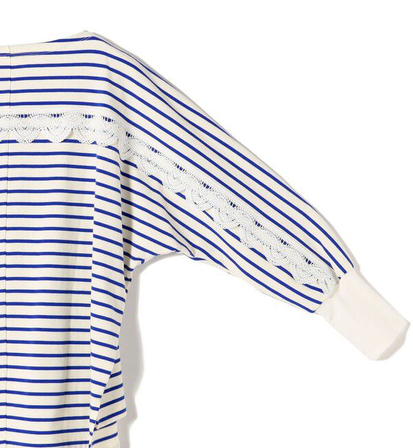 SHIPS for women「【WEB限定】〈手洗い可能〉バック レース 袖 ロング リブ ドルマン プルオーバー」|Tシャツ・カットソー|