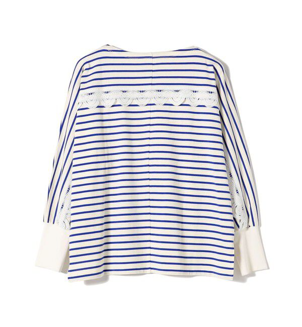 SHIPS for women「【WEB限定】〈手洗い可能〉バック レース 袖 ロング リブ ドルマン プルオーバー」|Tシャツ・カットソー|