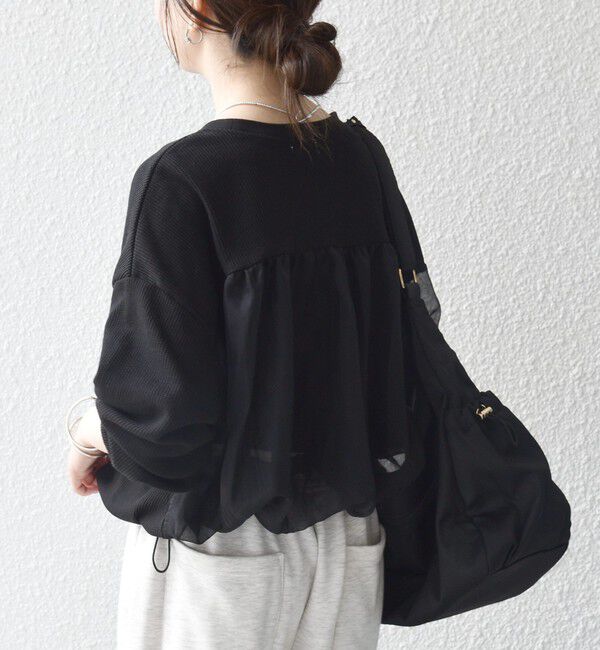 SHIPS any「【WEB限定】〈洗濯機可能〉ワッフル シアー ドッキング ドロスト プルオーバー」|Tシャツ・カットソー|