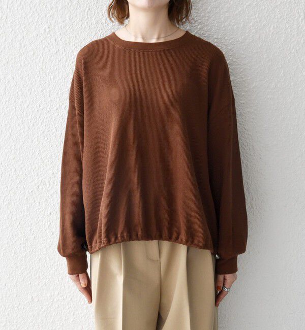 SHIPS any「【WEB限定】〈洗濯機可能〉ワッフル シアー ドッキング ドロスト プルオーバー」|Tシャツ・カットソー|