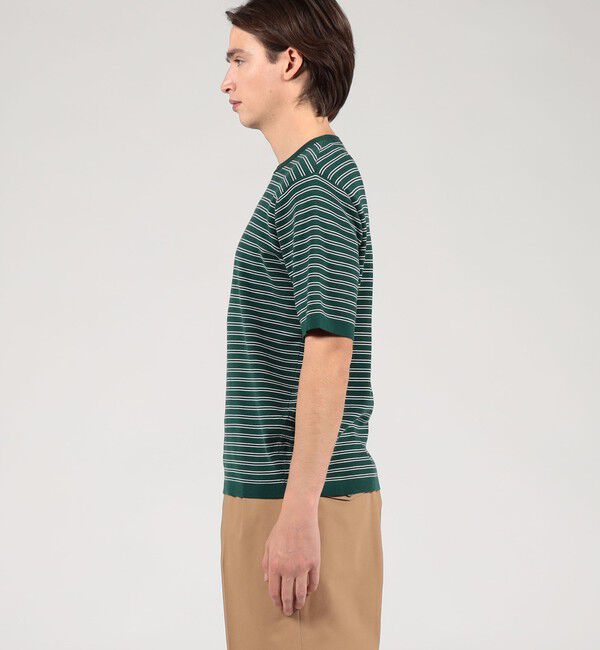 TOMORROWLAND MENS「TOMORROWLAND tricot シーアイランドコットン ハーフスリーブクルーネックニット」|ニット・セーター|