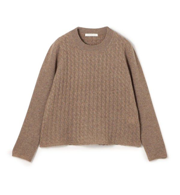 GALERIE VIE「モンゴルカシミヤケーブル クルーネックプルオーバー」|ニット・セーター|45 ブラウン