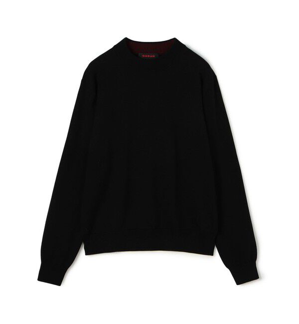CABaN「コットンカシミヤ プレーンモックネックプルオーバー」|ニット・セーター|19 ブラック