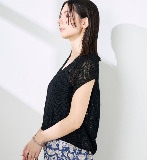 NOLLEY'S「《手洗い可能》ストローヤーンホールガーメントベスト」|ニット・セーター|