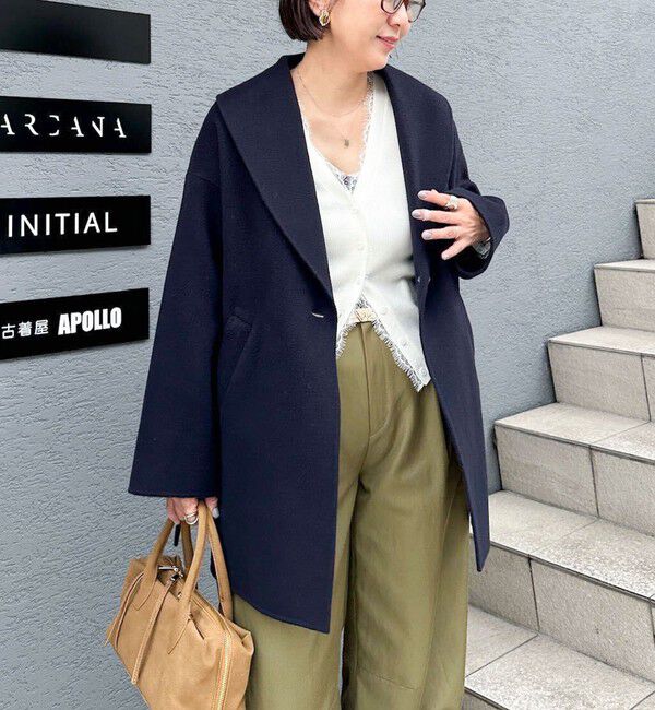 NOLLEY'S sophi「【名品シリーズ】リバーショールコート」|ダッフルコート|ネイビー