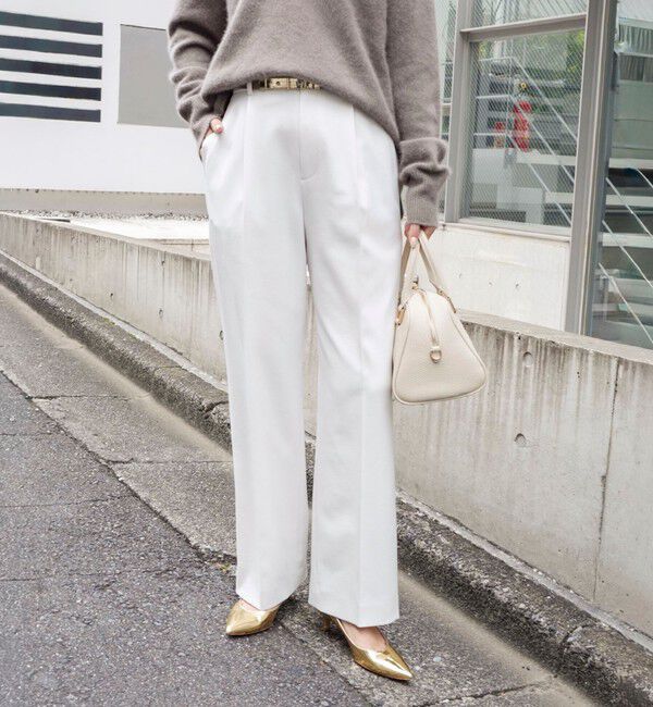 NOLLEY'S「《防シワ》ウォッシャブルウールライクセミワイドパンツ」|その他|