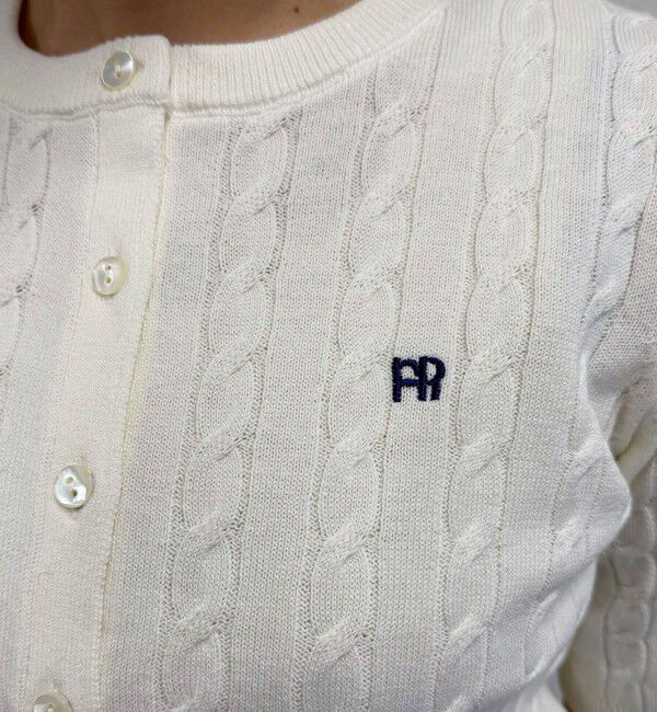 fredy emue「FR刺繍ケーブル柄半袖カーディガン」|カーディガン|