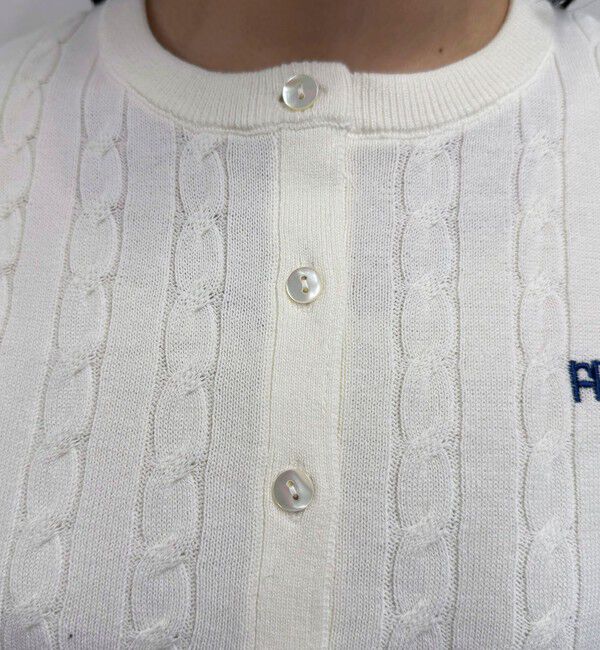 fredy emue「FR刺繍ケーブル柄半袖カーディガン」|カーディガン|