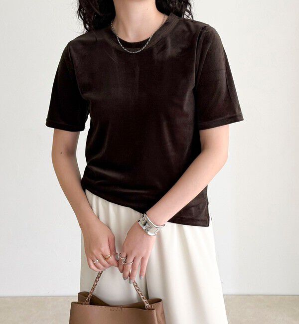 fredy emue「ベロア半袖Tシャツ」|Tシャツ・カットソー|