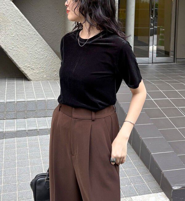 fredy emue「ベロア半袖Tシャツ」|Tシャツ・カットソー|