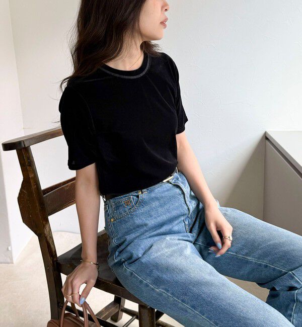 fredy emue「ベロア半袖Tシャツ」|Tシャツ・カットソー|