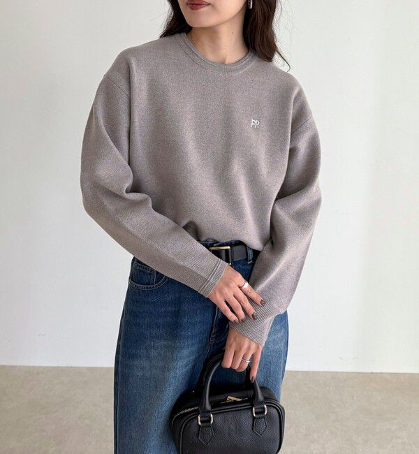 fredy emue「FR刺繍スウェットニットプルオーバー」|ニット・セーター|