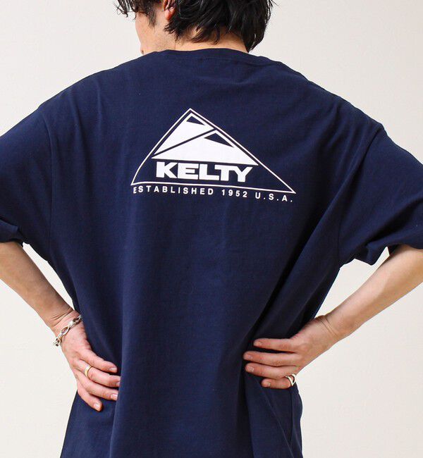 GLOSTER「【KELTY&times;GLOSTER】別注 バックロゴプリントT」|Tシャツ・カットソー|ネイビー