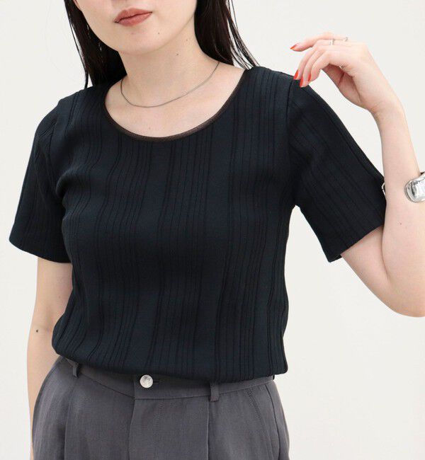 fredy emue「ランダムテレコ5分袖Tシャツ」|Tシャツ・カットソー|