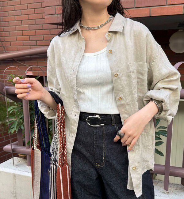 fredy emue「LINEN100 2WAYカシュクールシャツ」|シャツ・ブラウス|ベージュ