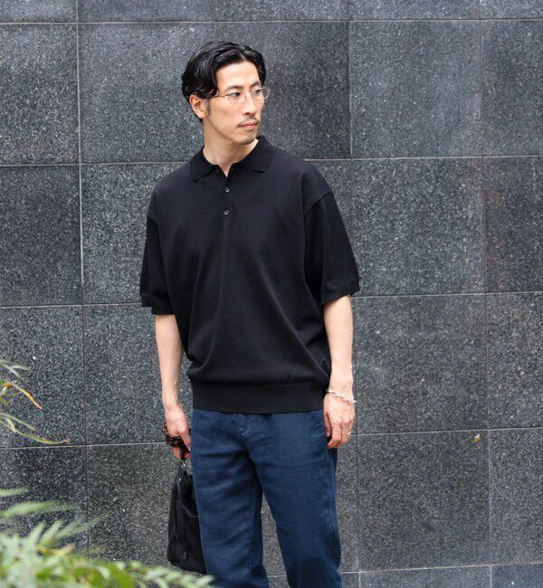 GLOSTER「【ラクなのに上品】コットンタッチリラックスポロ」|ポロシャツ|