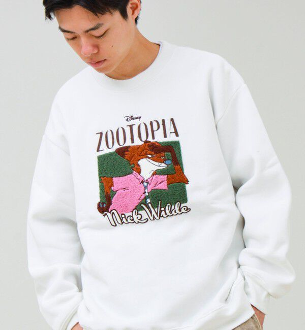 GLOSTER「【ZOOTOPIA/ズートピア】ニック＆ジュディ サガラ刺繍クルースウェット 裏起毛」|スウェット・ジャージ|