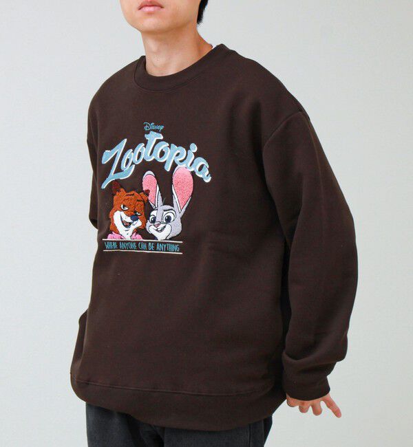 GLOSTER「【ZOOTOPIA/ズートピア】ニック＆ジュディ サガラ刺繍クルースウェット 裏起毛」|スウェット・ジャージ|