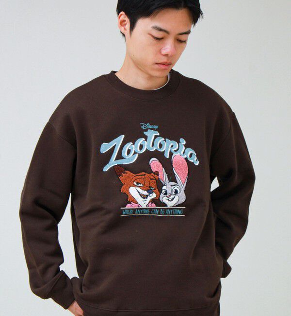 GLOSTER「【ZOOTOPIA/ズートピア】ニック＆ジュディ サガラ刺繍クルースウェット 裏起毛」|スウェット・ジャージ|