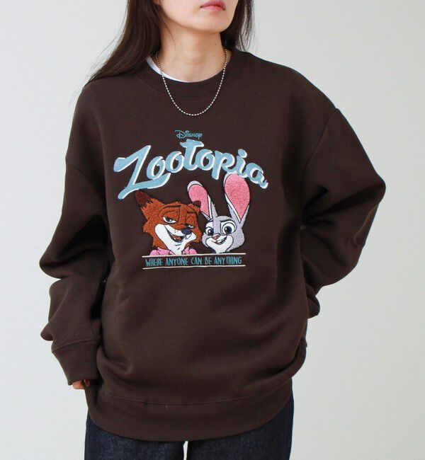 GLOSTER「【ZOOTOPIA/ズートピア】ニック＆ジュディ サガラ刺繍クルースウェット 裏起毛」|スウェット・ジャージ|