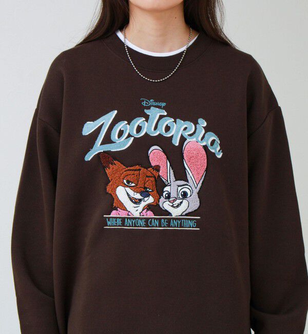 GLOSTER「【ZOOTOPIA/ズートピア】ニック＆ジュディ サガラ刺繍クルースウェット 裏起毛」|スウェット・ジャージ|