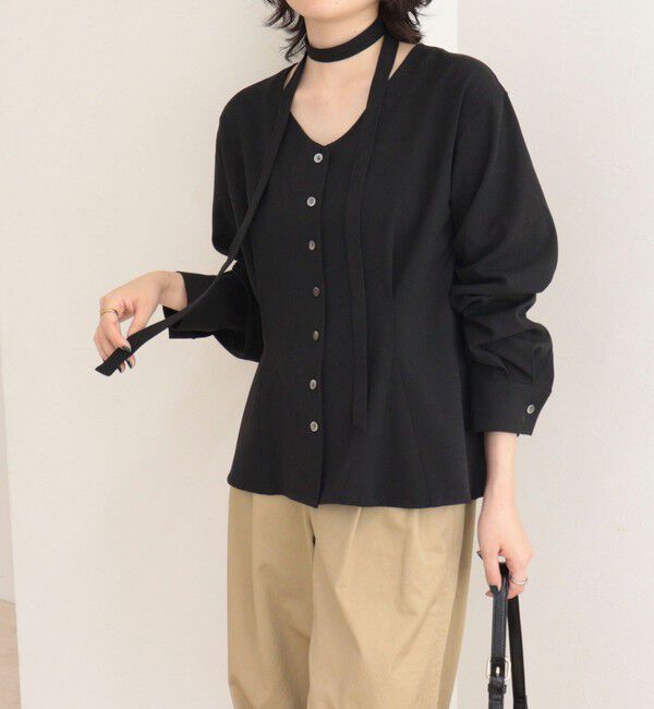 fredy emue「フロントタックボウタイ付きブラウス」|シャツ・ブラウス|