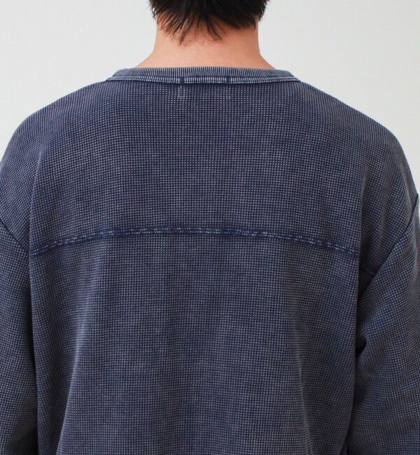 GLOSTER「【ヴィンテージライク】硫化染めワッフル ヘンリーネックロングスリーブTシャツ」|Tシャツ・カットソー|