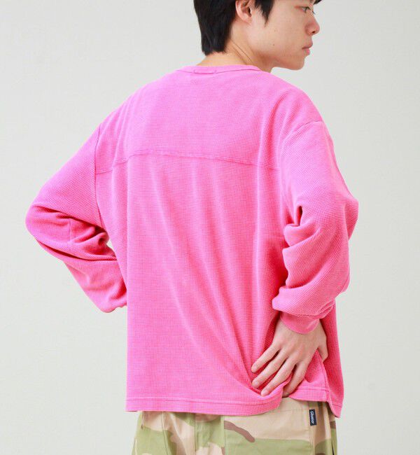 GLOSTER「【ヴィンテージライク】硫化染めワッフル ヘンリーネックロングスリーブTシャツ」|Tシャツ・カットソー|