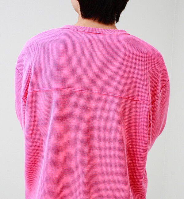 GLOSTER「【ヴィンテージライク】硫化染めワッフル ヘンリーネックロングスリーブTシャツ」|Tシャツ・カットソー|