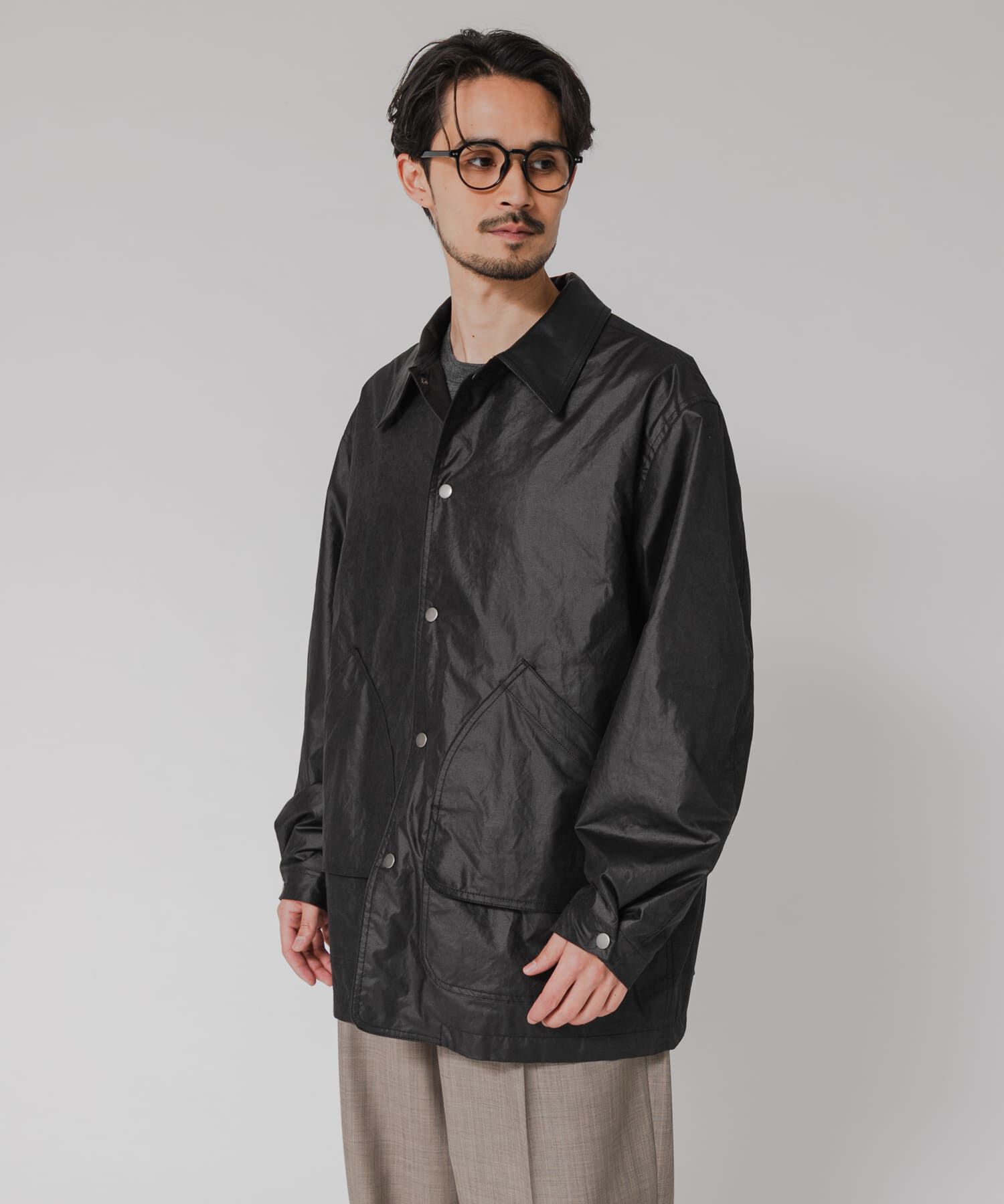 URBAN RESEARCH「NYLON HUNTING JACKET」|ノーカラーコート|