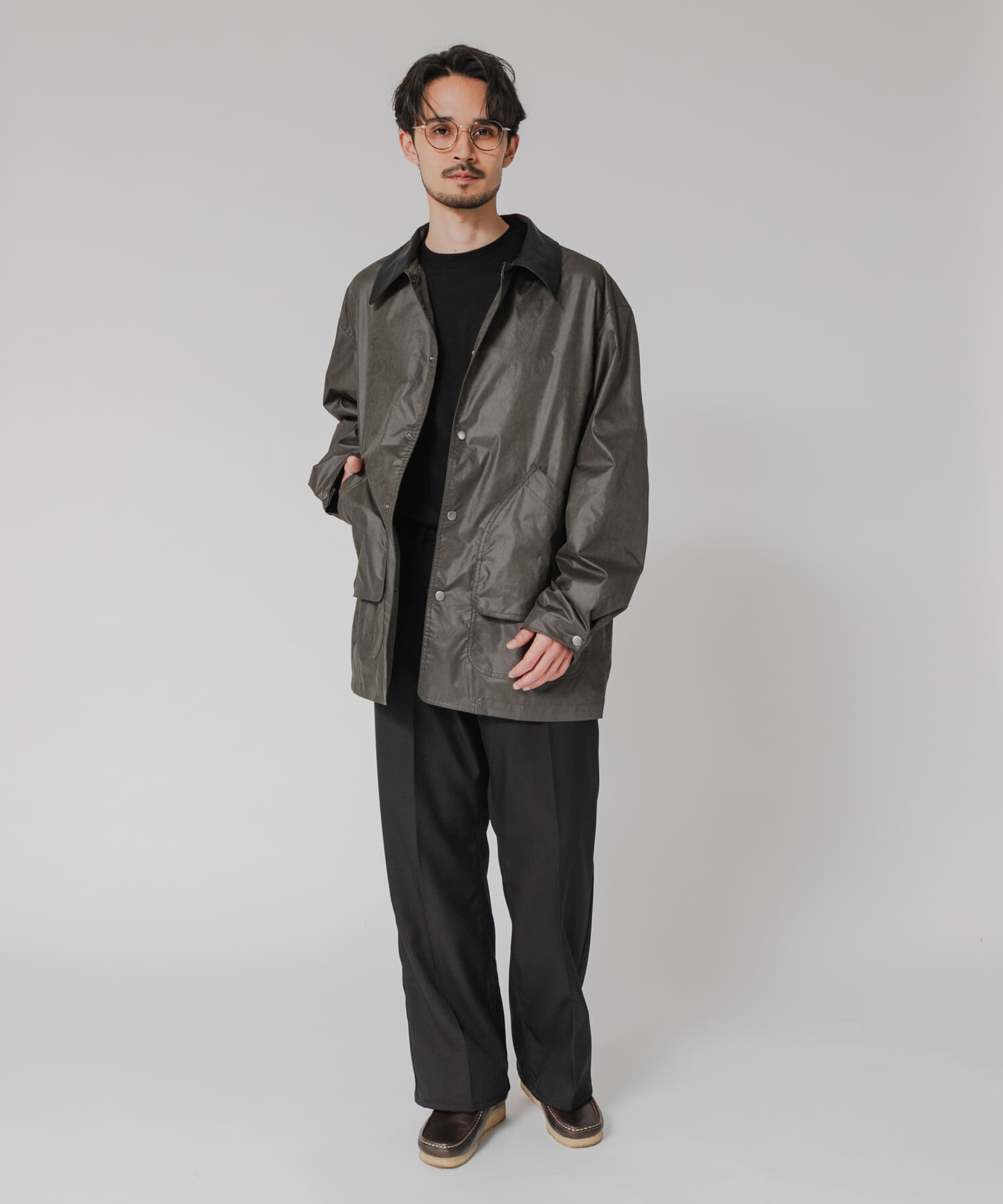 URBAN RESEARCH「NYLON HUNTING JACKET」|ノーカラーコート|