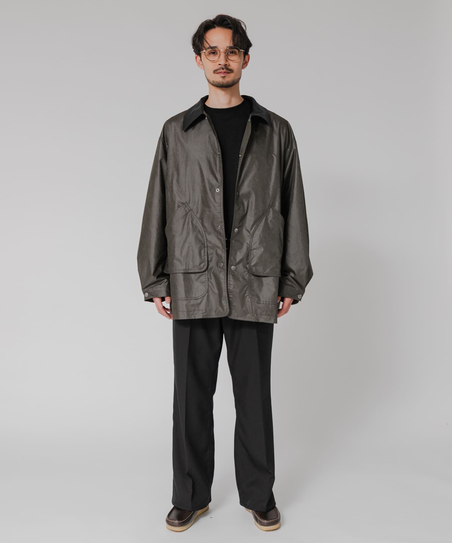 URBAN RESEARCH「NYLON HUNTING JACKET」|ノーカラーコート|