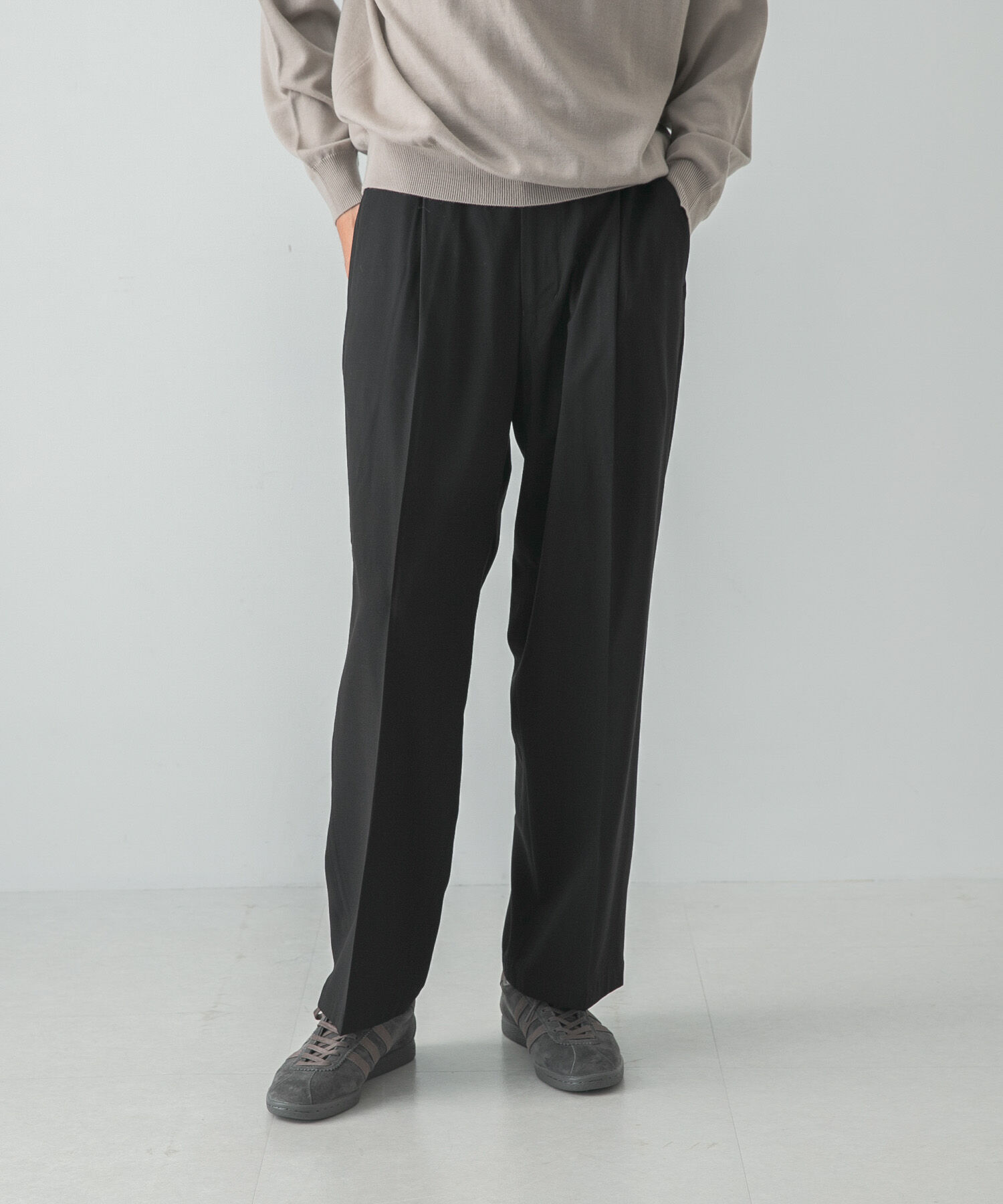 URBAN RESEARCH「WOOL BLEND EASY TROUSER」|その他|ブラック