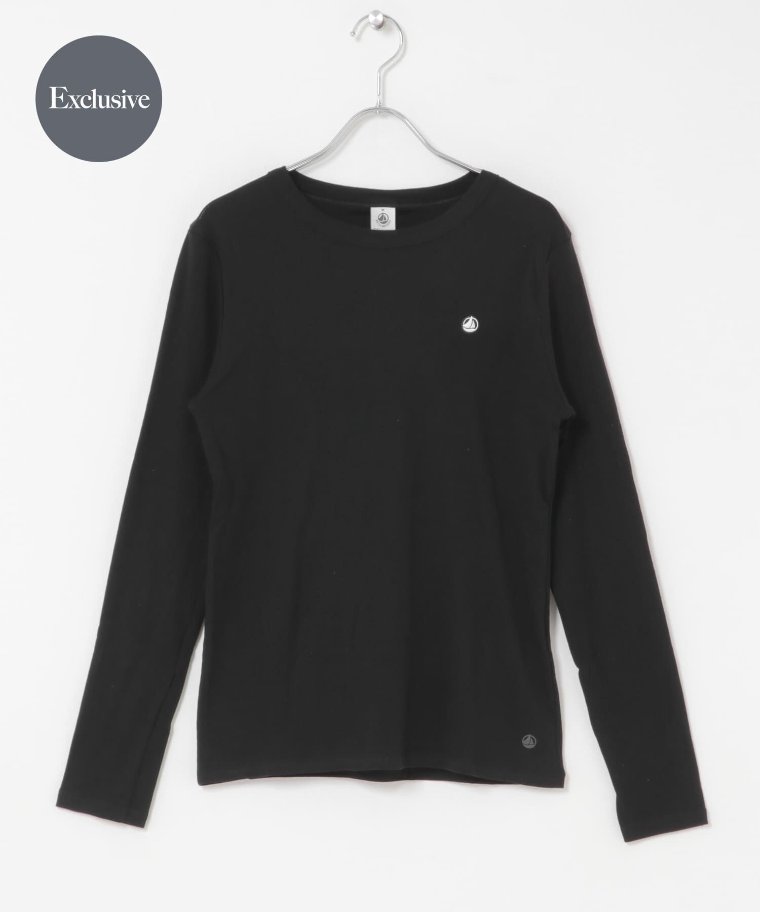 URBAN RESEARCH DOORS「『別注』PETIT BATEAU&times;DOORS　EMBROIDERYロングTシャツ」|Tシャツ・カットソー|ブラック系その他