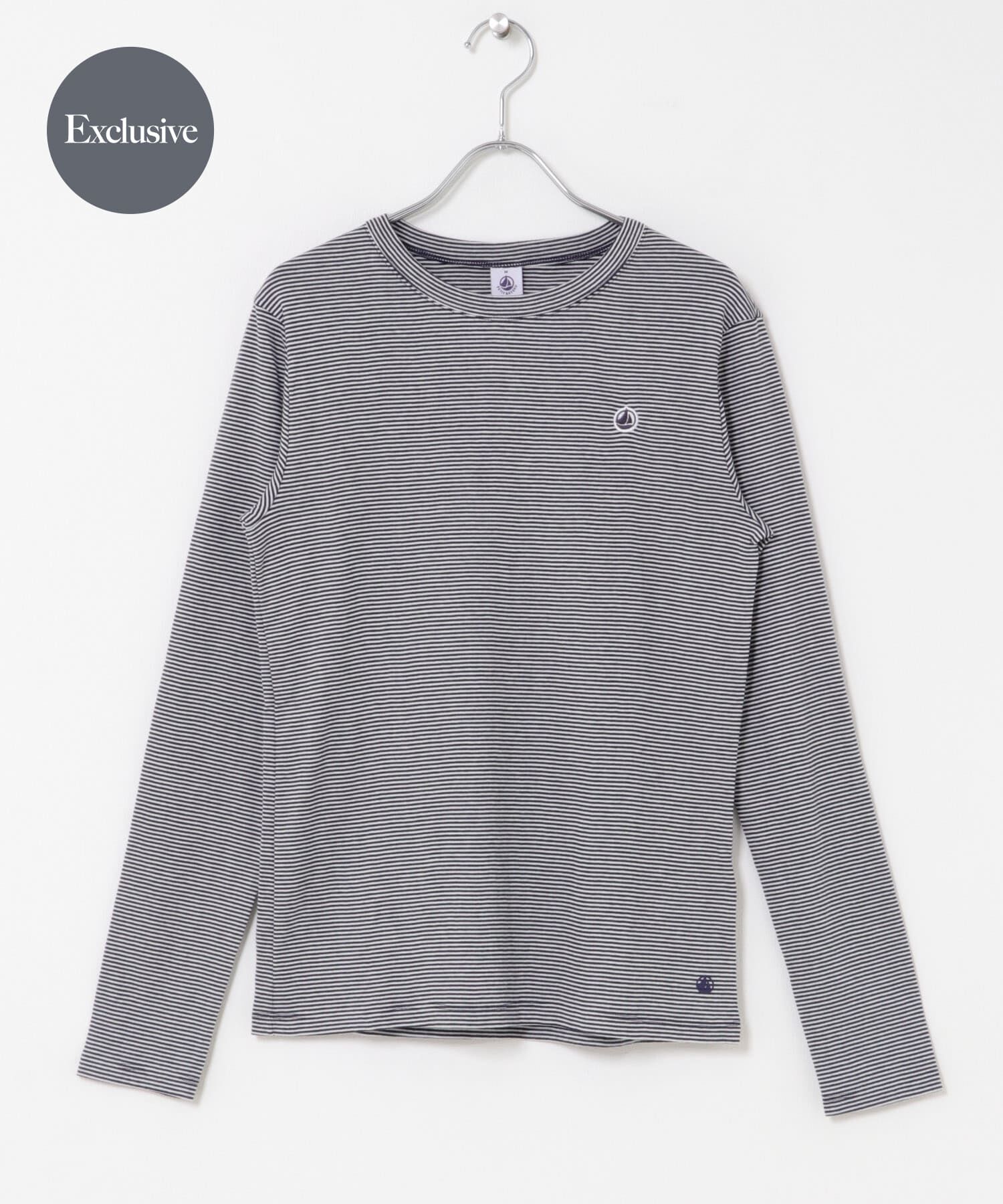 URBAN RESEARCH DOORS「『別注』PETIT BATEAU&times;DOORS　EMBROIDERYロングTシャツ ST」|Tシャツ・カットソー|ブルー系その他