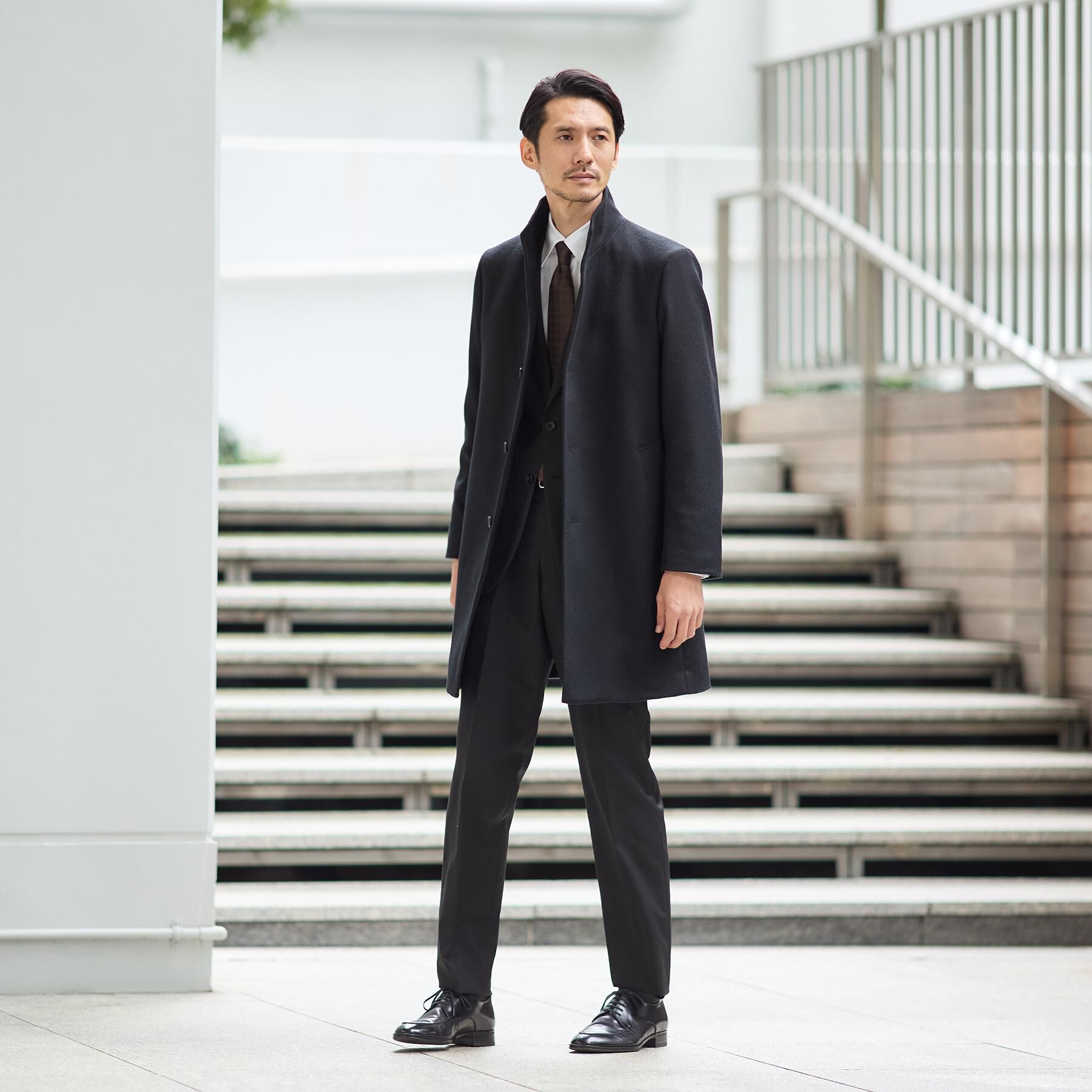 TAKEO KIKUCHI「【ウールカシミヤブレンド】ビーバー調 スタンドカラー コート」|その他|