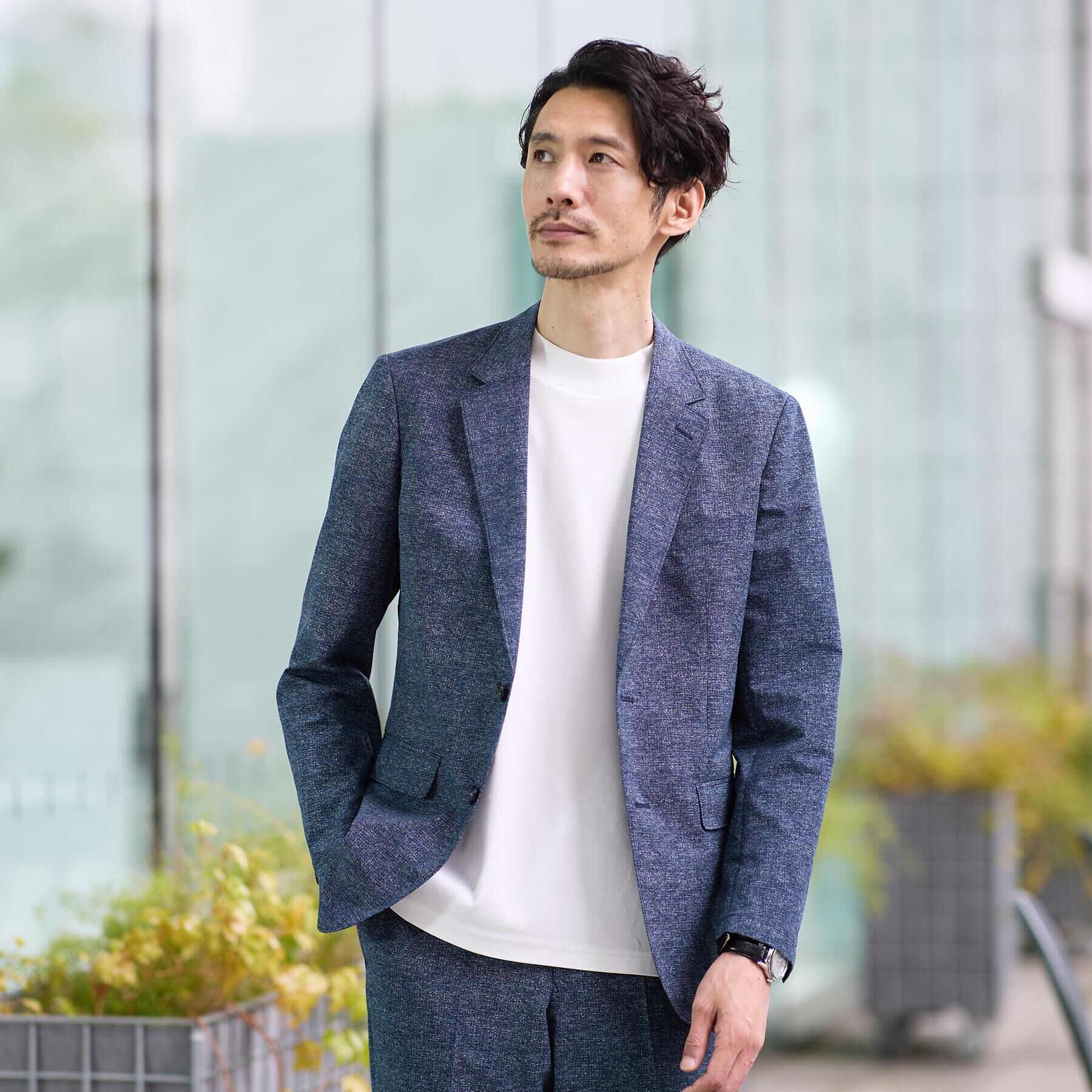 TAKEO KIKUCHI「【抗菌防臭】COOL DOTS（R）ドビープリント ジャケット」|テーラードジャケット|