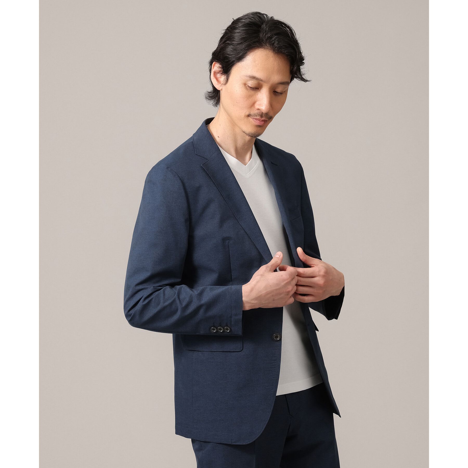 TAKEO KIKUCHI「【抗菌防臭】COOL DOTS（R）ドビープリント ジャケット」|テーラードジャケット|