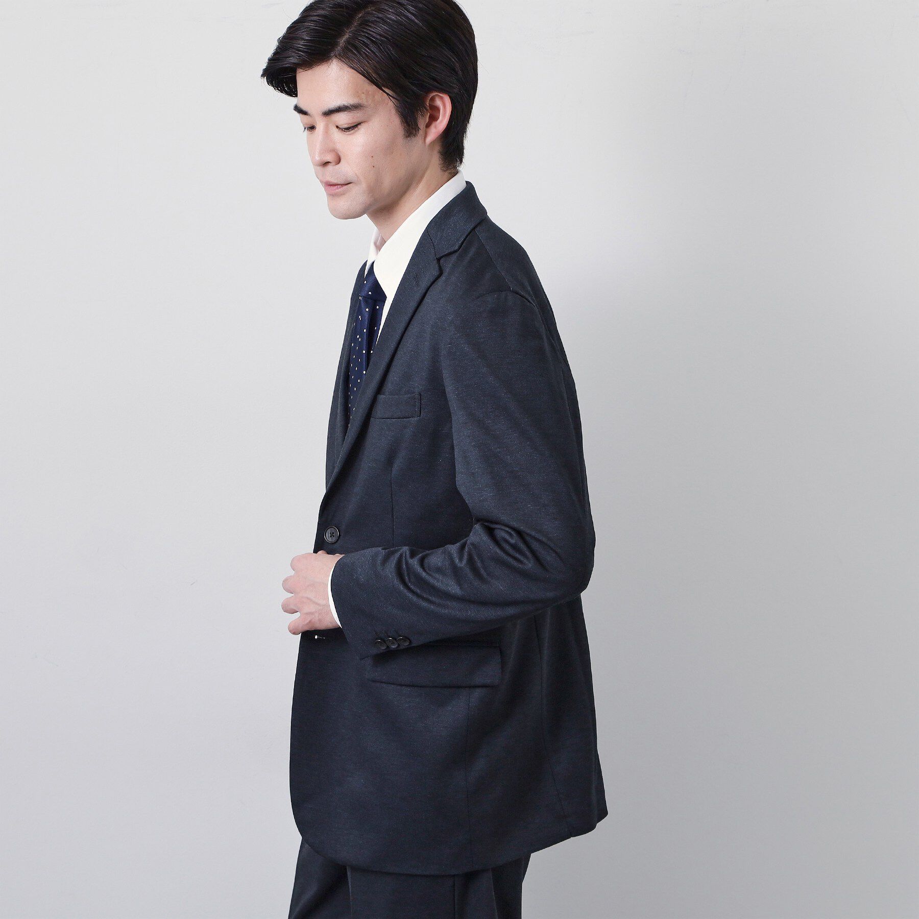 THE SHOP TK「【動きやすい、快適ビジネスジャケット】TRジャージ ジャケット　セットアップ可/洗濯機OK/ストレッ」|テーラードジャケット|