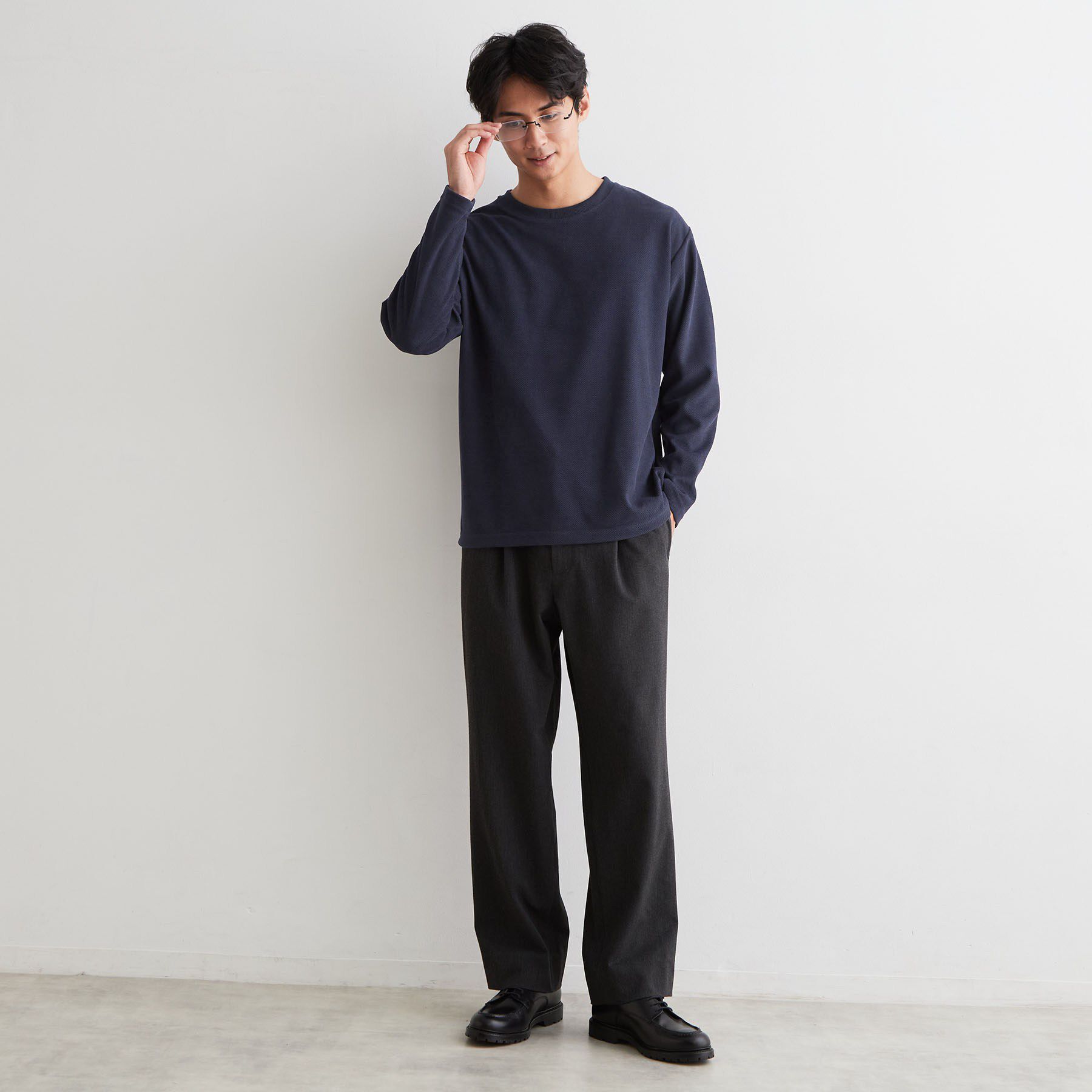 THE SHOP TK「【洗濯機OK】カノコ編み 長袖Tシャツ」|Tシャツ・カットソー|