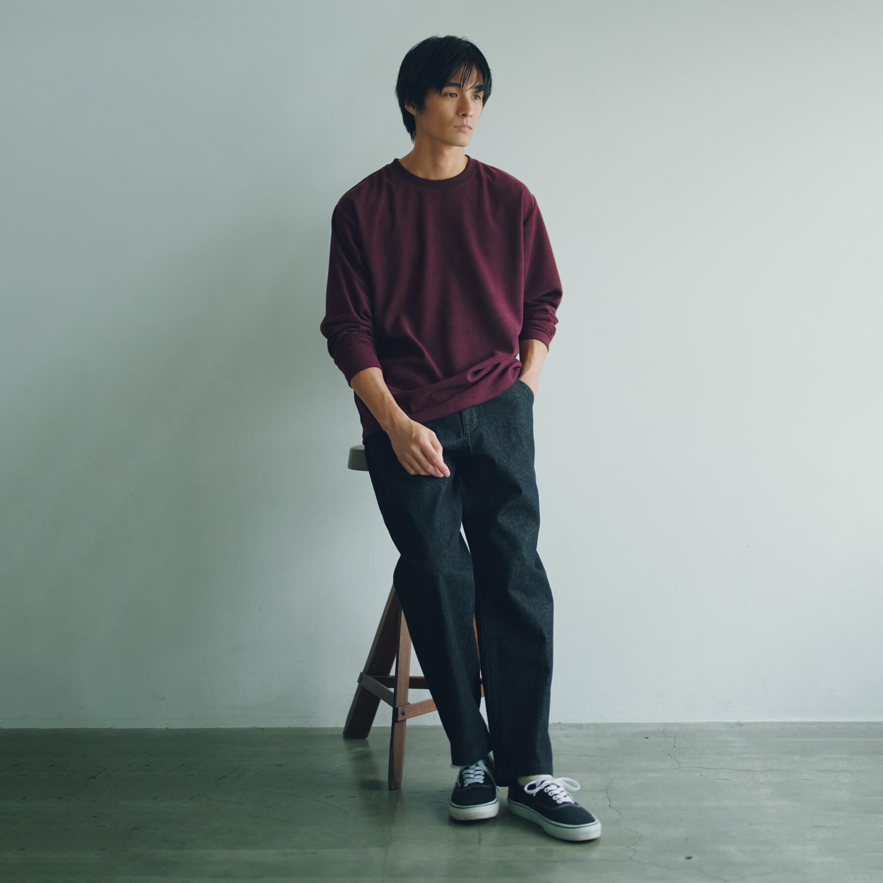 THE SHOP TK「【洗濯機OK】カノコ編み 長袖Tシャツ」|Tシャツ・カットソー|