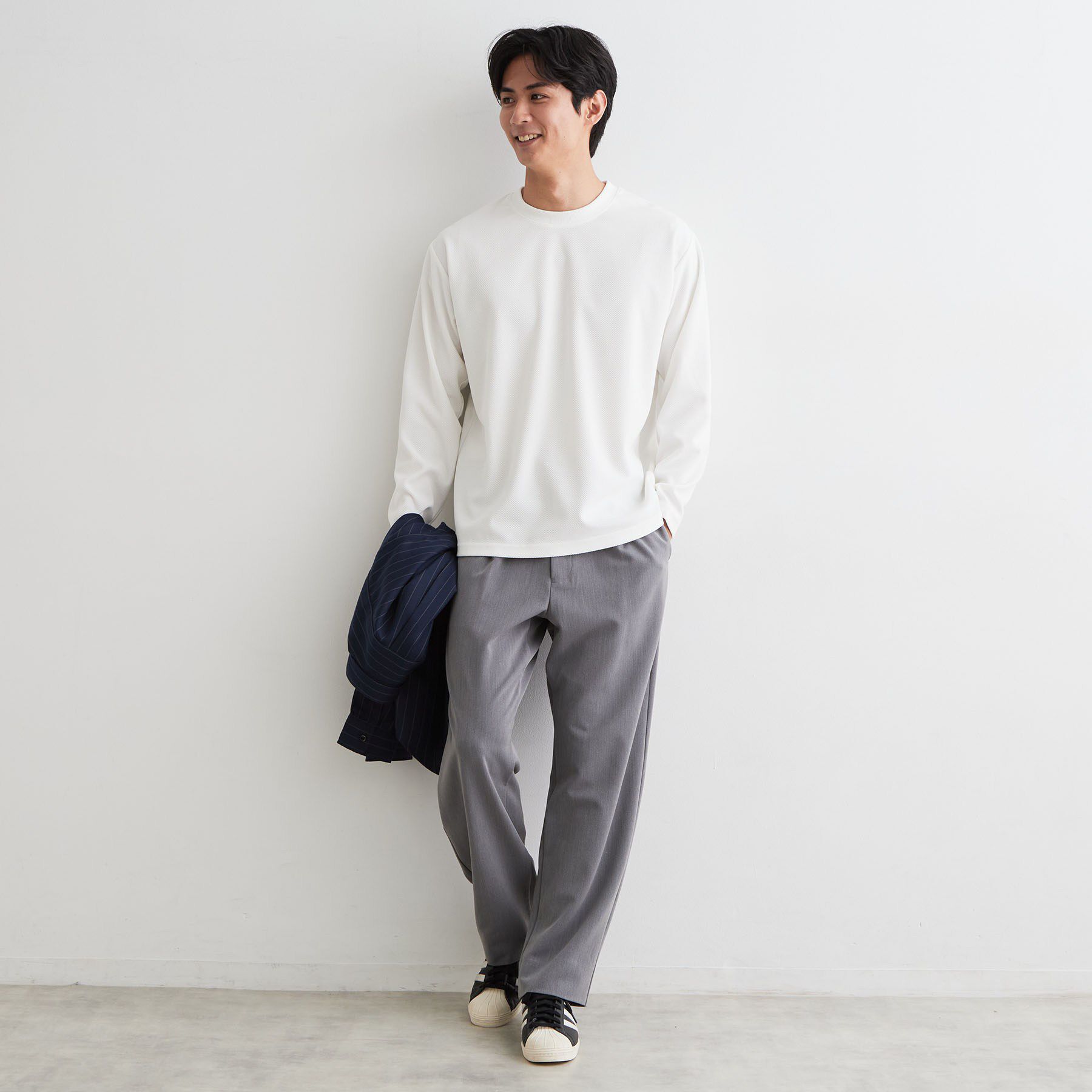 THE SHOP TK「【洗濯機OK】カノコ編み 長袖Tシャツ」|Tシャツ・カットソー|