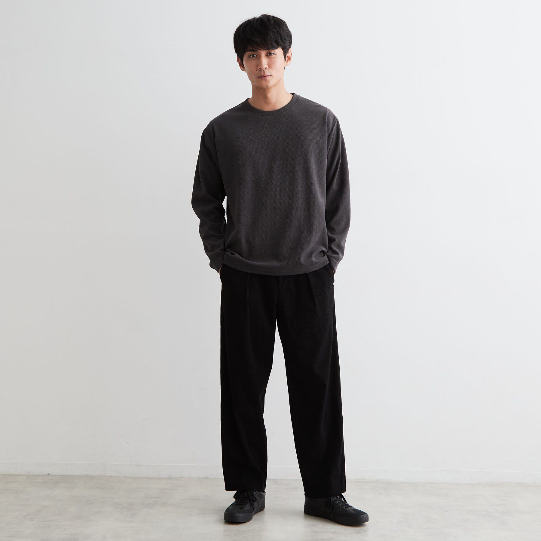 THE SHOP TK「【洗濯機OK】カノコ編み 長袖Tシャツ」|Tシャツ・カットソー|