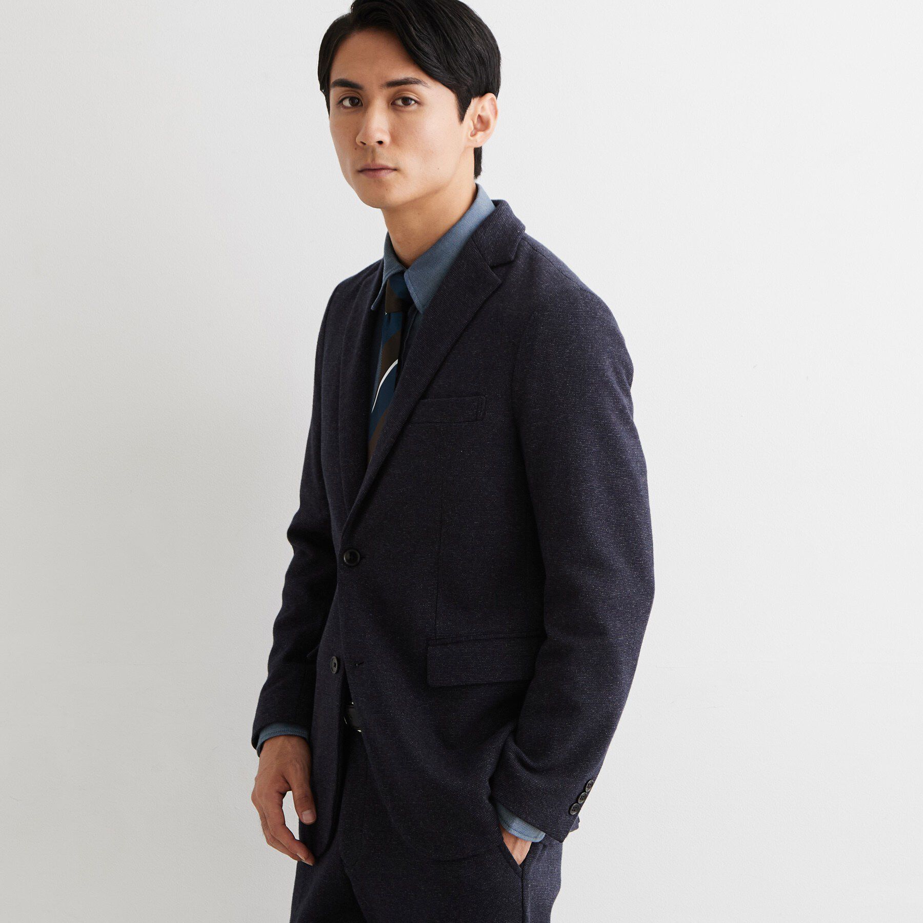 THE SHOP TK「【セットアップ可】尾州ジャージ ピンヘッドジャケット」|テーラードジャケット|