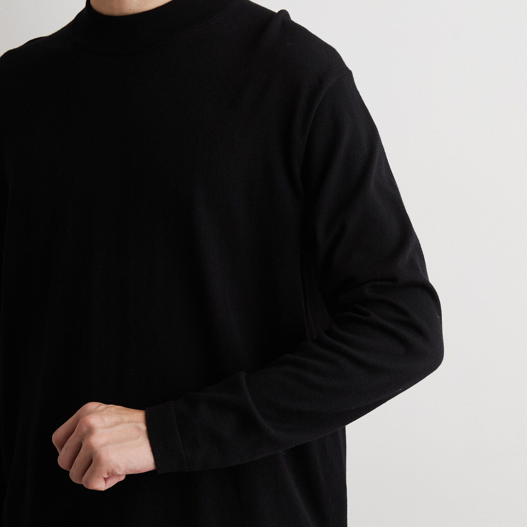 THE SHOP TK「Kuro ウール混モックネックニット」|ニット・セーター|